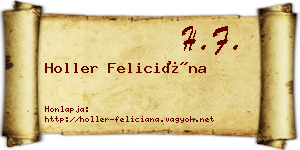 Holler Feliciána névjegykártya